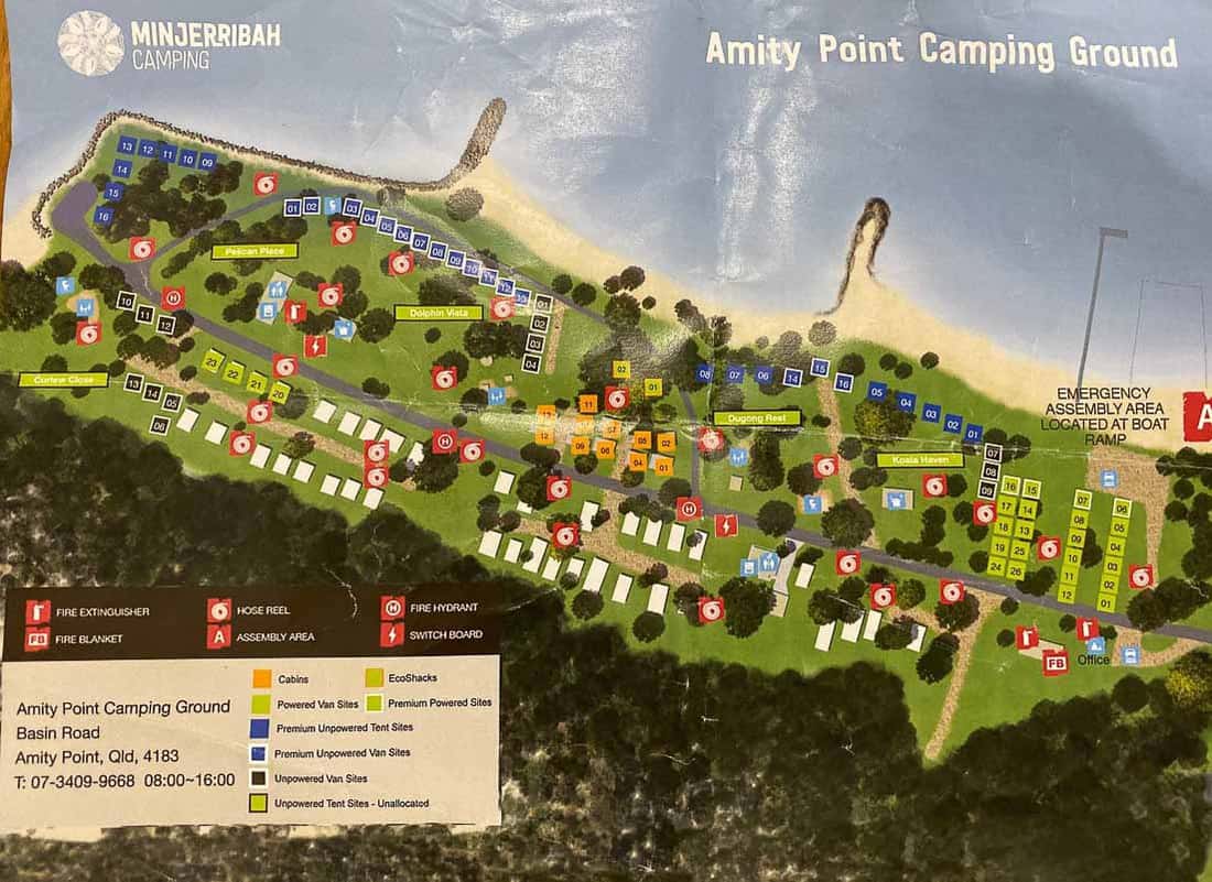 Amity Point Camping ground map