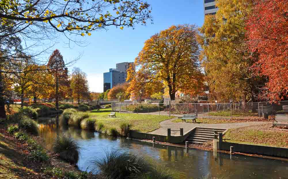 Christchurch City & Avon River in Autumn